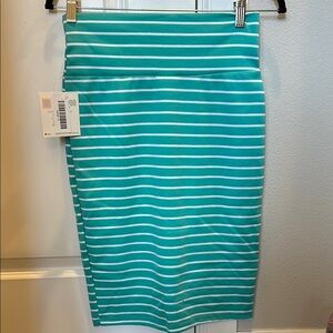 Striped Turquoise Cassie Lularoe Pencil Skirt